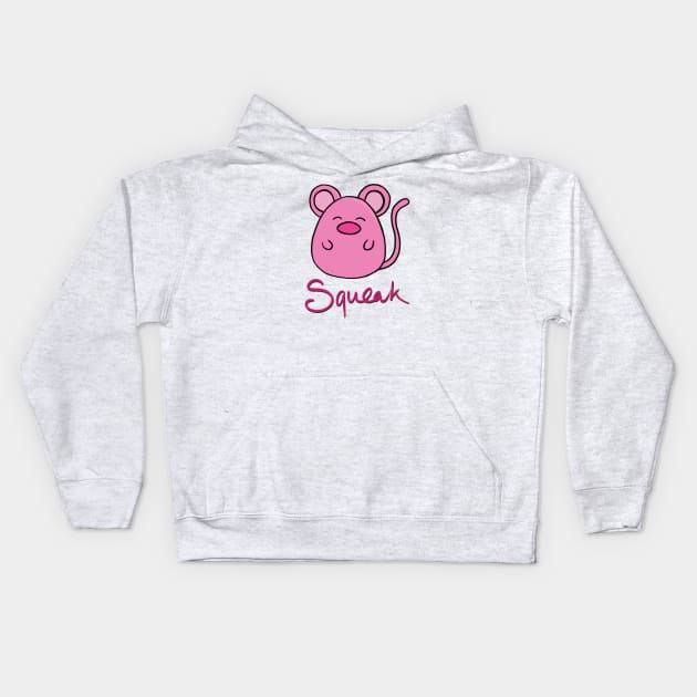 Squeak cute little mouse Kids Hoodie by CocoCute